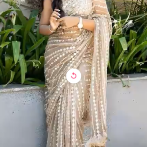 Embroidered Silk Blend Ready to Wear Saree