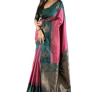 sgf11 women's kanjivaram woven soft silk saree with blouse piece